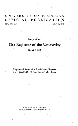 The Registrar of the 'University 1946