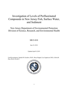 Investigation of Levels of Perfluorinated Compounds in New Jersey Fish, Surface Water, and Sediment