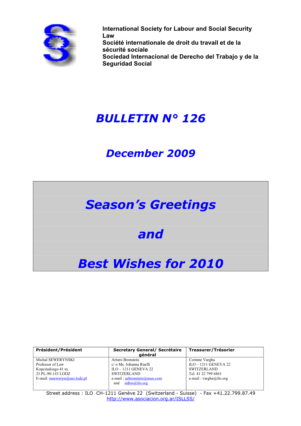 Season's Greetings and Best Wishes for 2010