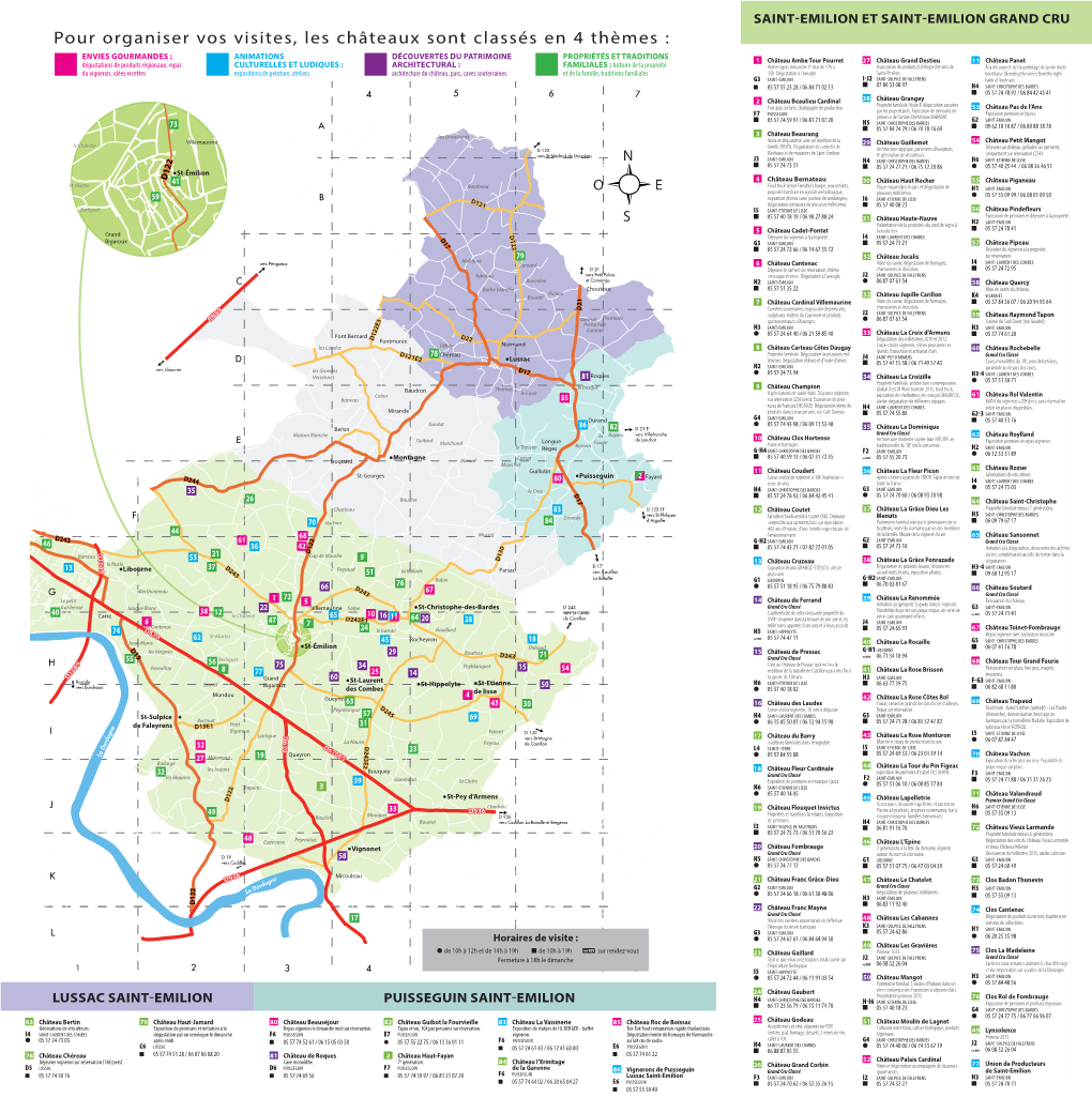 Pour Organiser Vos Visites, Les Châteaux Sont Classés En 4 Thèmes