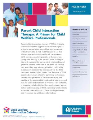 Parent-Child Interaction Therapy: a Primer for Child Welfare Professionals
