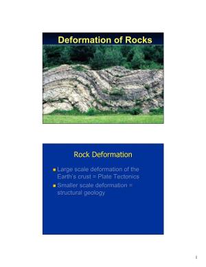 Deformation of Rocks