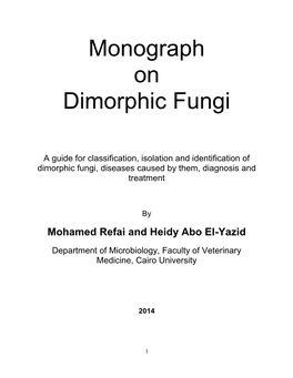 Monograph on Dimorphic Fungi