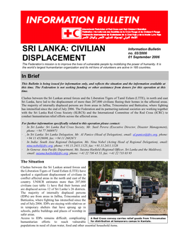 SRI LANKA: CIVILIAN Information Bulletin No