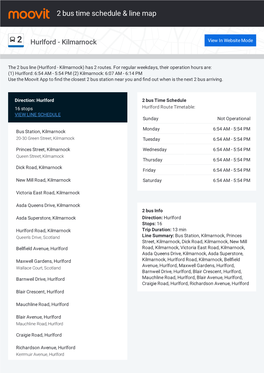 2 Bus Time Schedule & Line Route