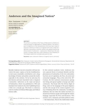 Anderson and the Imagined Nation*