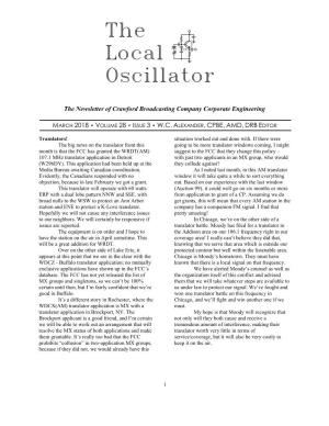 March 2018 Local Oscillator