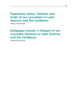 Population Status, Fisheries and Trade of Sea Cucumbers in Latin America and the Caribbean Verónica Toral-Granda