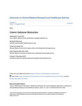 Colonic Gallstone Obstruction