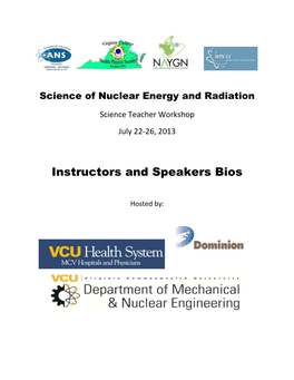 Instructors and Speakers Bios