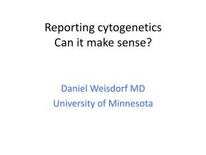 Cytogenetics Can It Make Sense?
