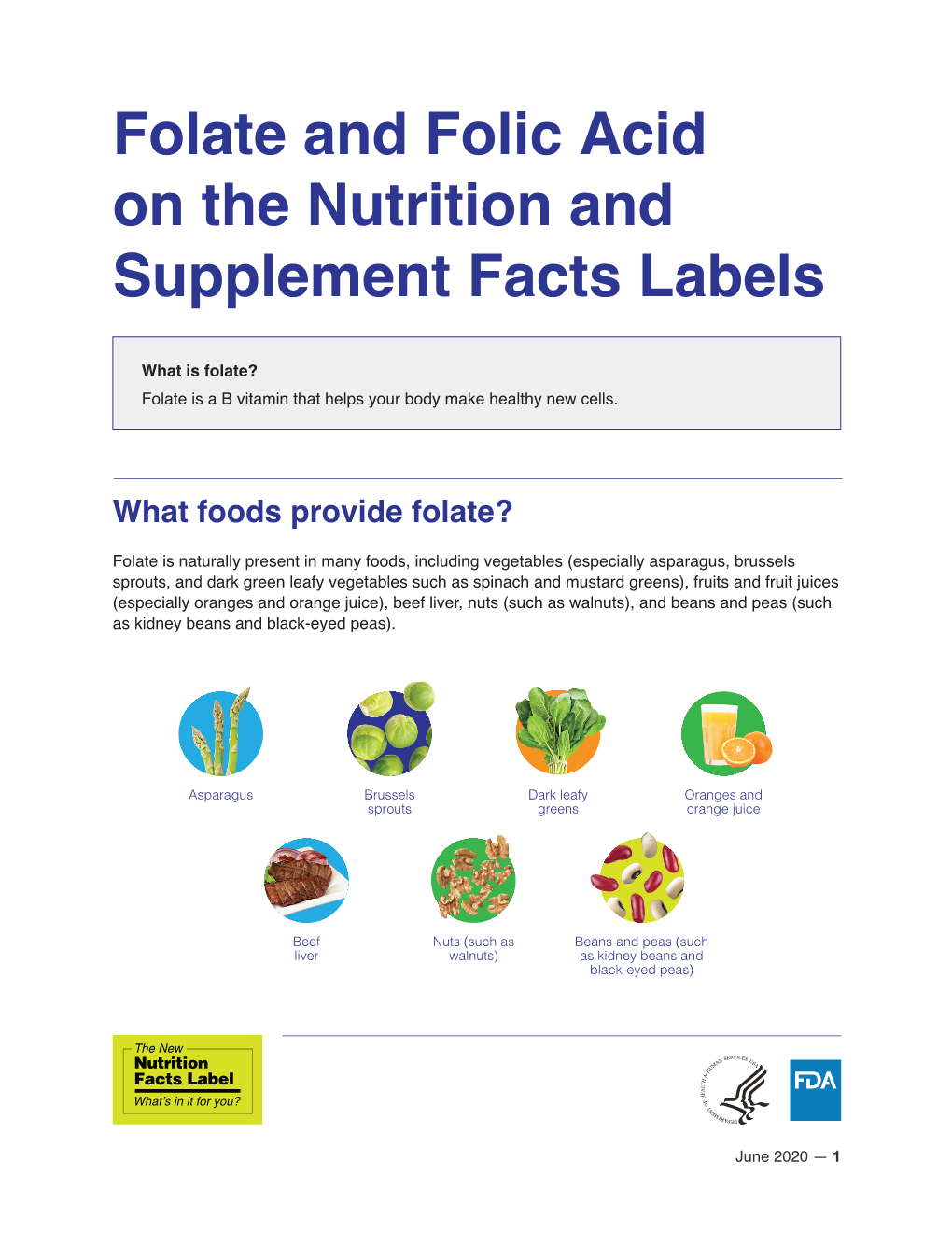 Folate and Folic Acid on the Nutrition and Supplement Facts Labels