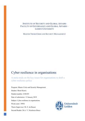 A Meta-Study on the Key Issues for Organisations to Implement Cyber