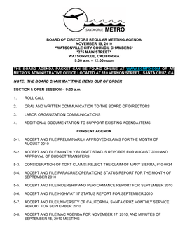 Santa Cruz Metropolitan Transit District’S Bylaws to Reflect Metro Board’S Decision Not to Hold a Regular Meeting During the Month of July