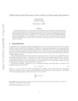 Multivariate Limit Theorems in the Context of Long-Range Dependence