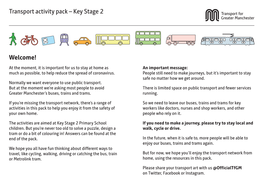 Transport Activity Pack – Key Stage 2 . Welcome!