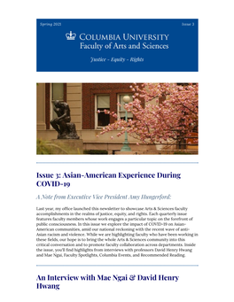Issue 3: Asian-American Experience During COVID-19