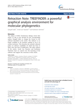 A Powerful Graphical Analysis Environment for Molecular Phylogenetics Gangolf Jobb1*, Arndt Von Haeseler2,3 and Korbinian Strimmer1