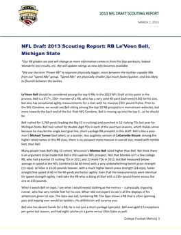 NFL Draft 2013 Scouting Report: RB Le'veon Bell, Michigan State