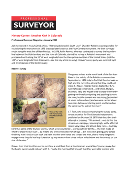 Another Kink in Colorado Professional Surveyor Magazine - January 2011