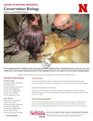 Conservation Biology Fisheries and Wildlife Program