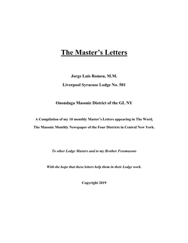 The Master's Letters