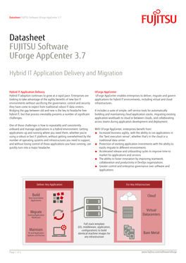 FUJITSU Software Uforge Appcenter Datasheet