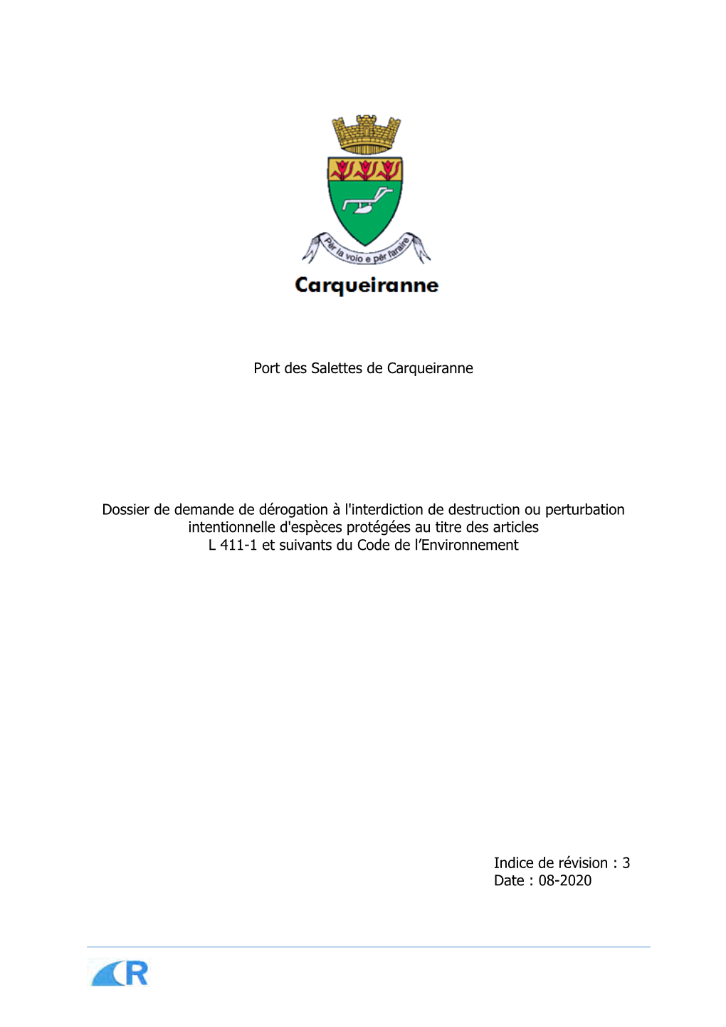 Port Des Salettes De Carqueiranne Dossier De Demande De Dérogation