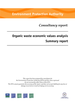 Organic Waste Economic Values Analysis Summary Report