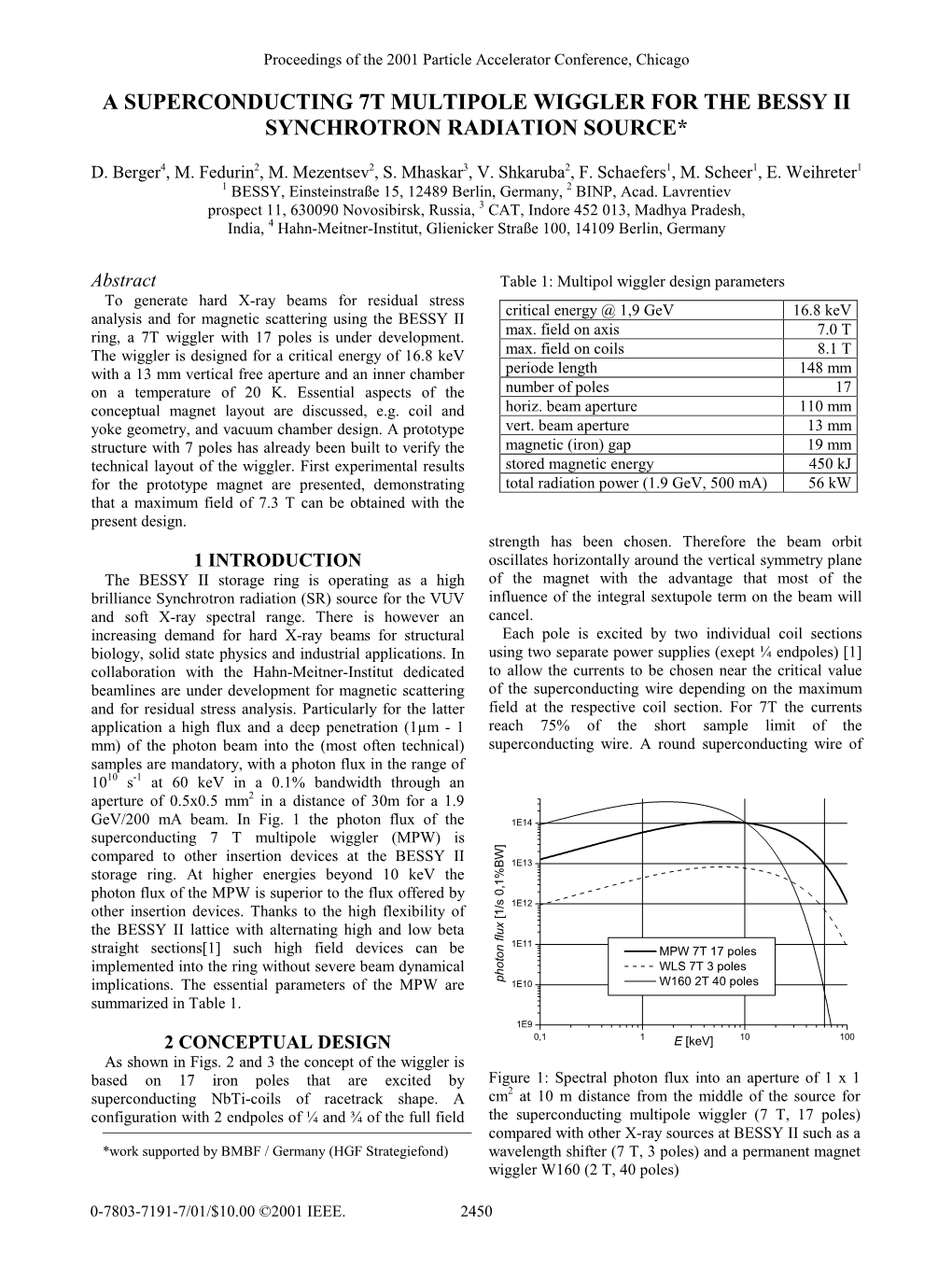 A Superconducting 7T Multipole Wiggler for the Bessy Ii Synchrotron Radiation Source*