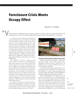 Foreclosure Crisis Meets Occupy Effect