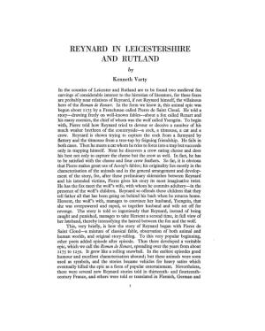 Reynard in Leicestershire and Rutland Pp.1-8