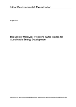 Republic of Maldives: Preparing Outer Islands for Sustainable Energy Development