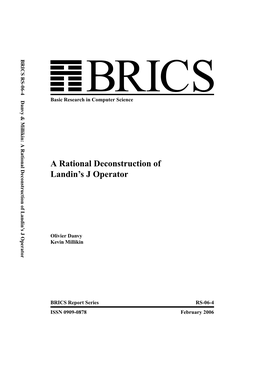A Rational Deconstruction of Landin's J Operator