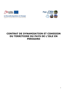 Contrat De Dynamisation Et Cohesion Du Territoire Du Pays De L'isle En