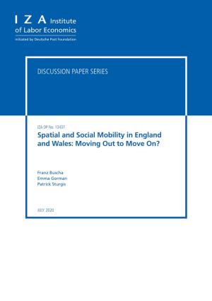 Spatial and Social Mobility in England and Wales: Moving out to Move On?