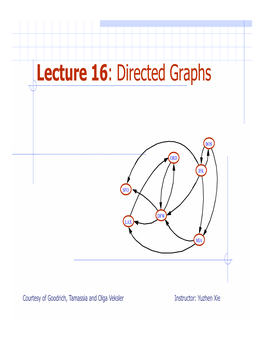 Lecture 16: Directed Graphs