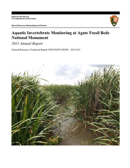 Aquatic Invertebrate Monitoring at Agate Fossil Beds National Monument 2011 Annual Report