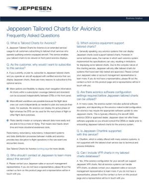 Jeppesen Tailored Charts for Avionics Frequently Asked Questions