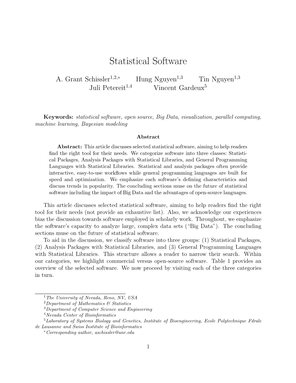 Statistical Software