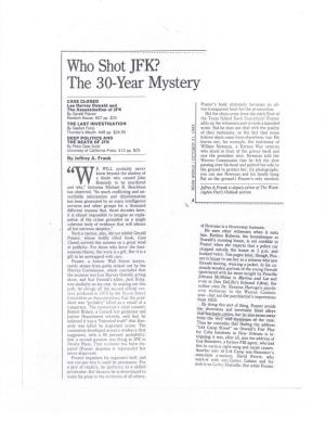 Who Shot JFK? the 30-Year Mystery