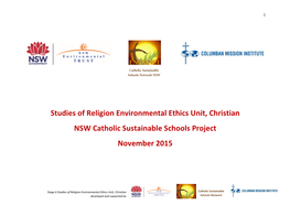 Studies of Religion Environmental Ethics Unit 2015