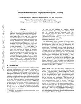 On the Parameterized Complexity of Polytree Learning