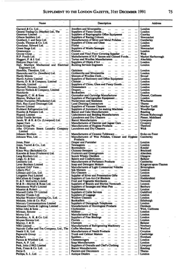 Supplement to the London Gazette, 31St December 1991 75