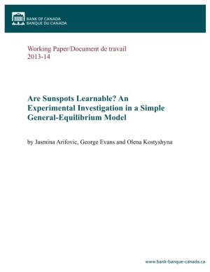 Are Sunspots Learnable? an Experimental Investigation in a Simple General-Equilibrium Model
