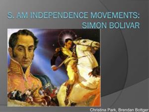 Christina Park, Brendan Bottger Thank You, Bolivar! Simon Bolivar