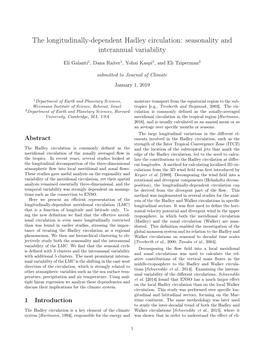 The Longitudinally-Dependent Hadley Circulation: Seasonality and Interannual Variability