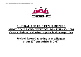 Final Results CEEMC 2016 BRATISLAVA