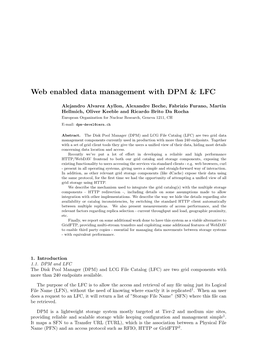 Web Enabled Data Management with DPM &