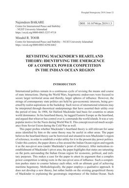 Revisiting Mackinder's Heartland Theory